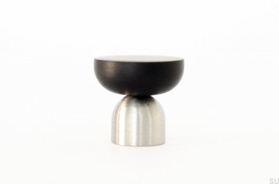 Kokeshi Mix 3032 Acero cepillado con pomo para muebles de aluminio negro