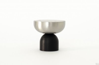 Kokeshi Mix 3032 Aluminio Negro con Pomo para Muebles de Acero Cepillado