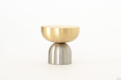 Kokeshi Mix 3032 Pomo para muebles de acero cepillado con latón cepillado
