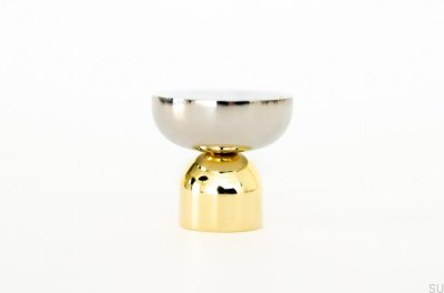 Kokeshi Mix 3032 Pomo para mueble Latón Pulido Sin Pintar con Acero Pulido