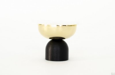 Kokeshi Mix 3032 Pomo para mueble Aluminio Negro con Latón Pulido