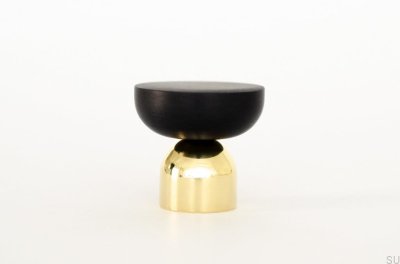 Kokeshi Mix 3032 Pomo para mueble Latón Pulido Sin Pintar con Aluminio Negro