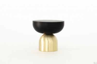 Kokeshi Mix 3032 Pomo para mueble Latón Cepillado Sin Pintar con Aluminio Negro