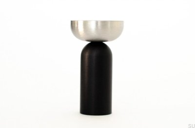 Kokeshi Mix 3052 Colgador de pared de aluminio negro con acero cepillado