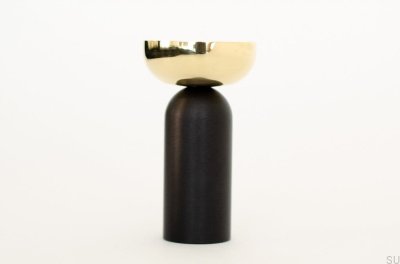 Colgador de pared Kokeshi Mix 3052 de aluminio negro con latón pulido sin lacar
