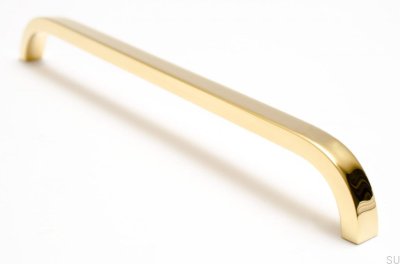 Tirador para mueble largo Slim 224 Gold, Latón pulido, Sin pintar