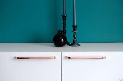 Tirador para mueble delgado Slim 224 Cobre pulido sin pintar