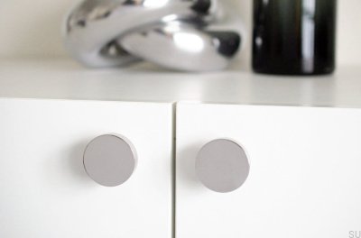 Pomo para muebles de aluminio cepillado Dot 40