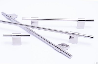 Tirador para mueble Line 342, Plata, Acero, Pulido