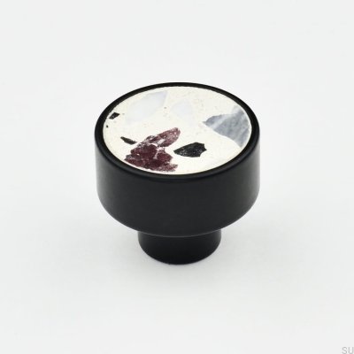 Pomo para mueble Marbella M Acero negro Terrazo