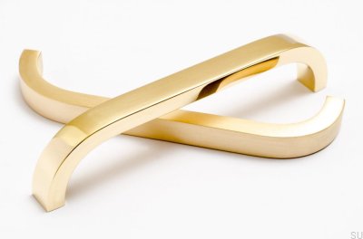 Tirador para mueble largo Slim 128 Dorado Latón Cepillado Sin pintar