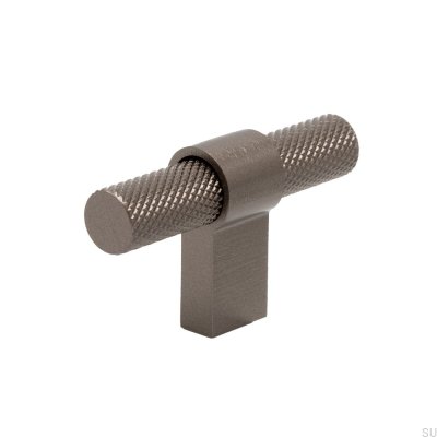 Pomo para mueble T-Bar Helix Aluminio Marrón Oscuro