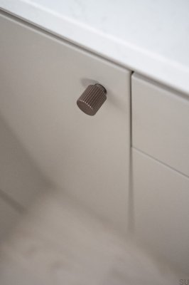 Pomo para mueble Helix Stripe Aluminio Marrón Oscuro