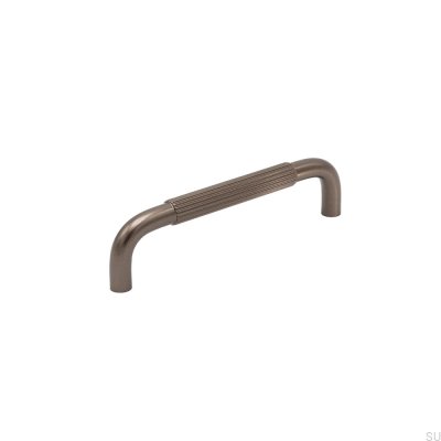 Tirador para mueble rectangular Helix Stripe 128, aluminio marrón oscuro