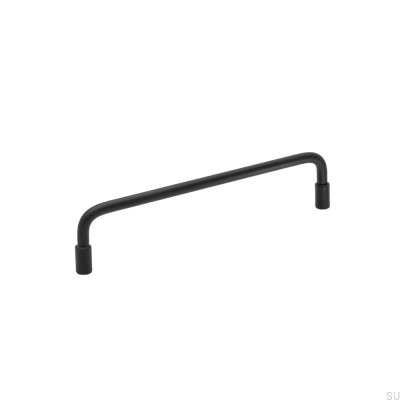 Tirador para mueble rectangular Spira 128, Acero negro mate