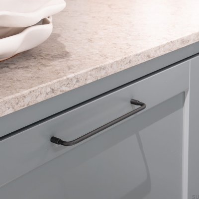 Tirador para mueble rectangular Spira 160, Acero negro mate