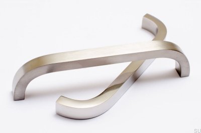 Tirador para mueble longitudinal Slim 128 Plata, Acero, Pulido
