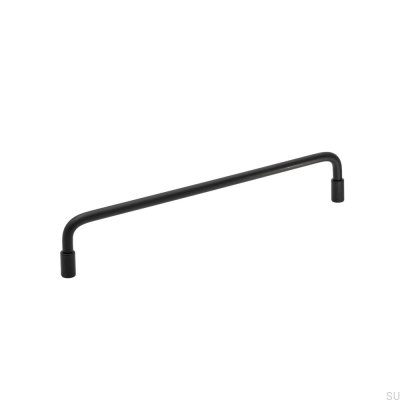 Tirador para mueble rectangular Spira 160, Acero negro mate