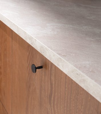 Pomo para mueble Spira Acero Negro Mate