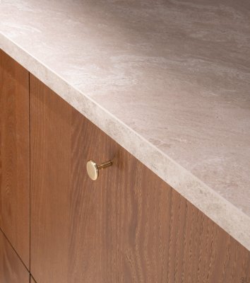 Pomo para mueble Spira de latón pulido