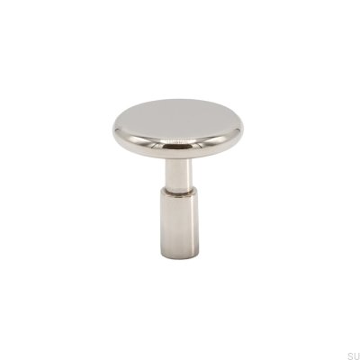 Pomo para mueble Spira, latón niquelado pulido