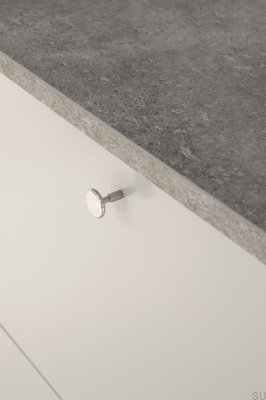 Pomo para mueble Spira, latón niquelado pulido