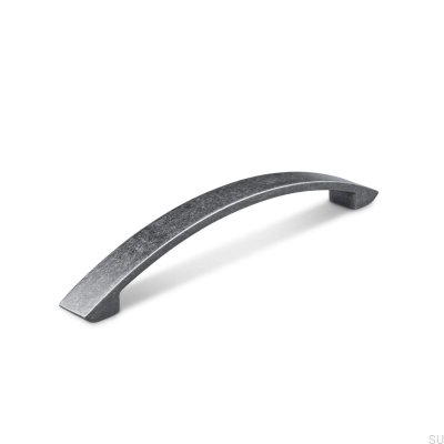 Tirador para mueble rectangular Anzio 128 de estaño antiguo