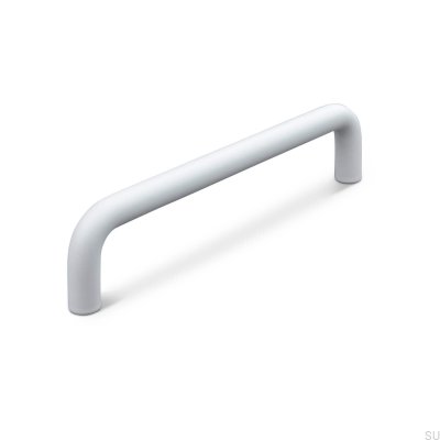 Tirador para mueble alargado Barga 128, metal, blanco mate