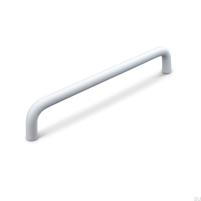 Tirador para mueble alargado Barga 192, metal, blanco mate