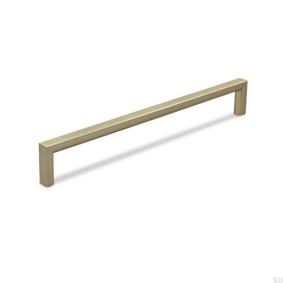 Tirador para mueble rectangular Calabro 192 Oro Cepillado
