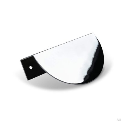 Tirador para mueble con borde Catania 100, cromo pulido