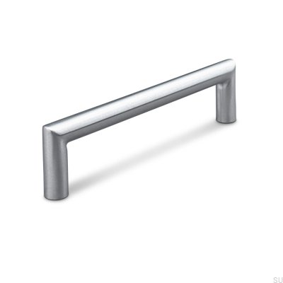 Tirador para mueble oblongo Fasano 128 plata cepillada