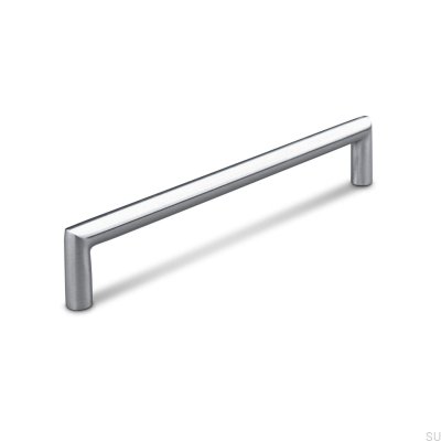 Tirador para mueble oblongo Fasano 192 plata cepillada