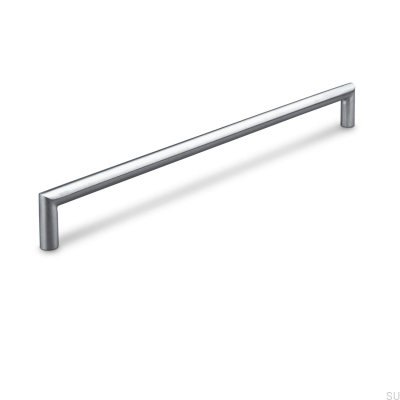 Tirador para mueble oblongo Fasano 480 plata cepillada