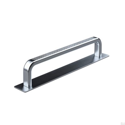 Tirador para mueble alargado con arandela Gardone 128 Cromo brillo