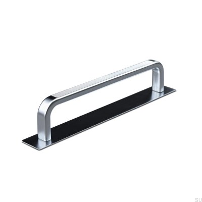 Tirador para mueble alargado con almohadilla plateada Gardone Stripe 128