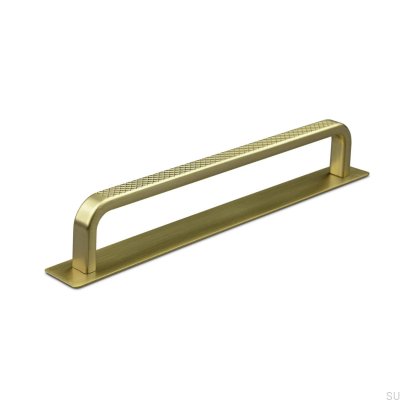 Tirador para mueble longitudinal con arandela Gardone 160 Oro Cepillado