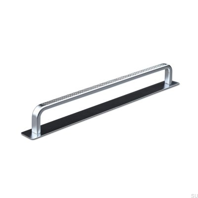Tirador para mueble alargado con arandela Gardone 224 Plata
