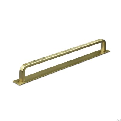 Tirador para mueble alargado con arandela Gardone 224 Oro Cepillado
