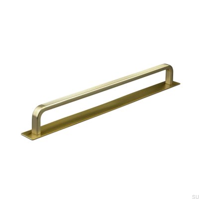 Tirador para mueble alargado con almohadilla Gardone Stripe 224 oro cepillado