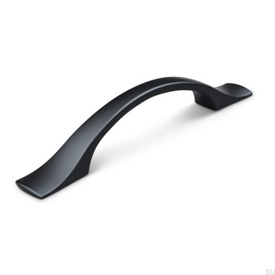 Tirador para mueble alargado Grosetto 96, metal negro mate