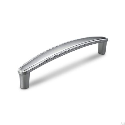 Tirador para mueble alargado Malo 128, plata cepillado