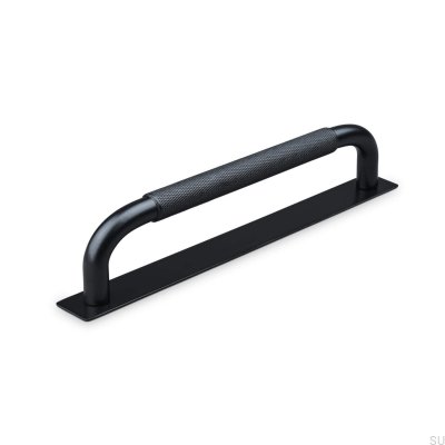 Tirador para mueble alargado Perugia 160, metal, negro mate