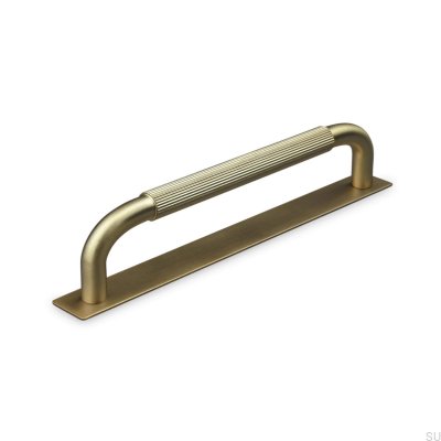 Tirador para mueble rectangular Perugia Stripe 160 Oro Cepillado