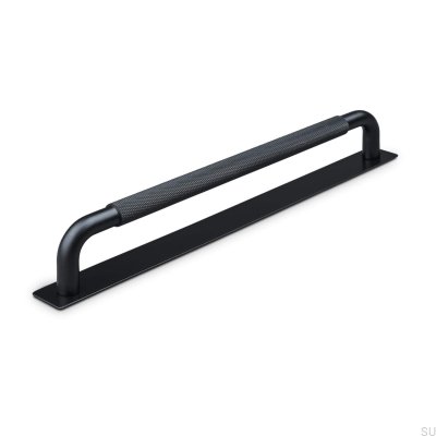 Tirador para mueble alargado Perugia 224, metal, negro mate