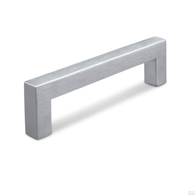 Tirador para mueble alargado Pisa 128, plata cepillado