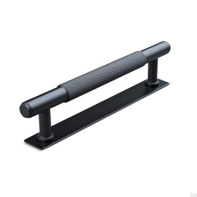 Tirador para mueble alargado Salo 128, metal, negro mate