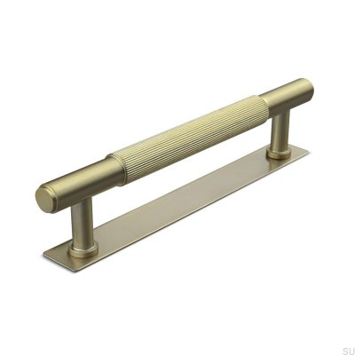 Tirador para mueble rectangular Salo Stripe 128 oro cepillado