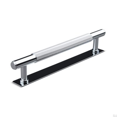 Tirador para mueble rectangular Salo Stripe 160, cromo pulido