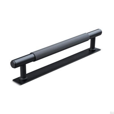 Tirador para mueble rectangular Salo Stripe 160, metal, negro mate